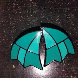 Women's turquoise wing shaped post earrings